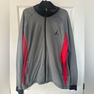 Nike Jordan Mens's Gray and Red Lightweight zip up Jacket XXL